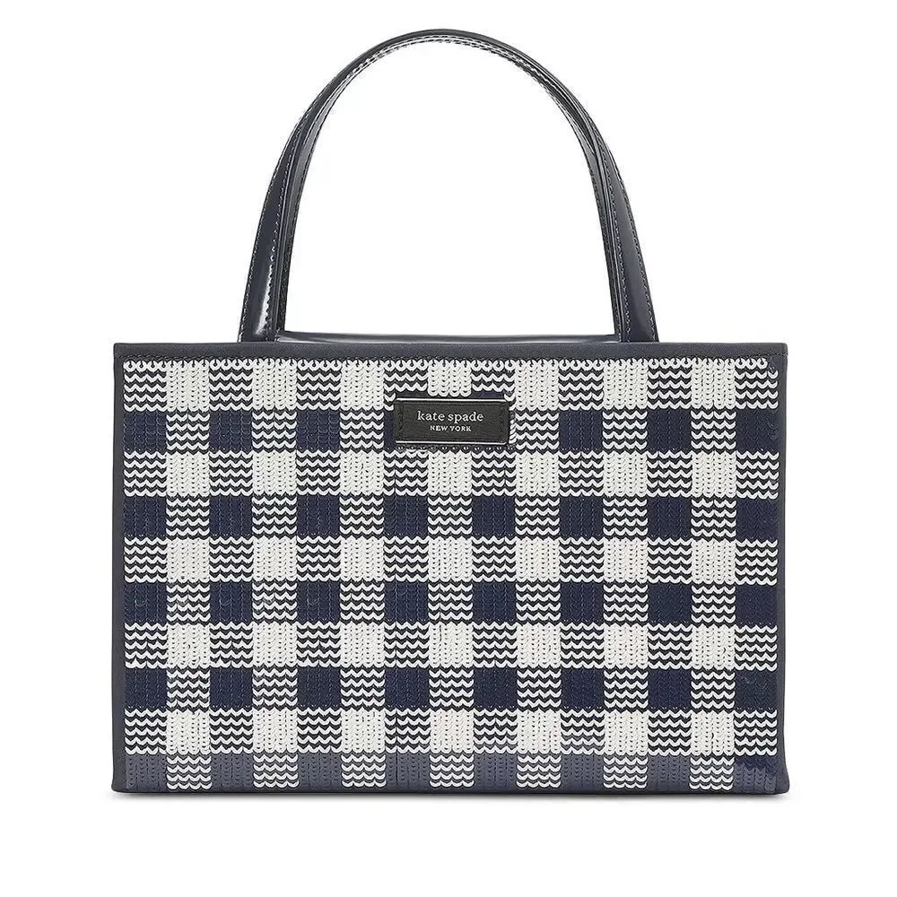 kate spade new york Sam Icon Small Gingham Sequin Embellished Tote